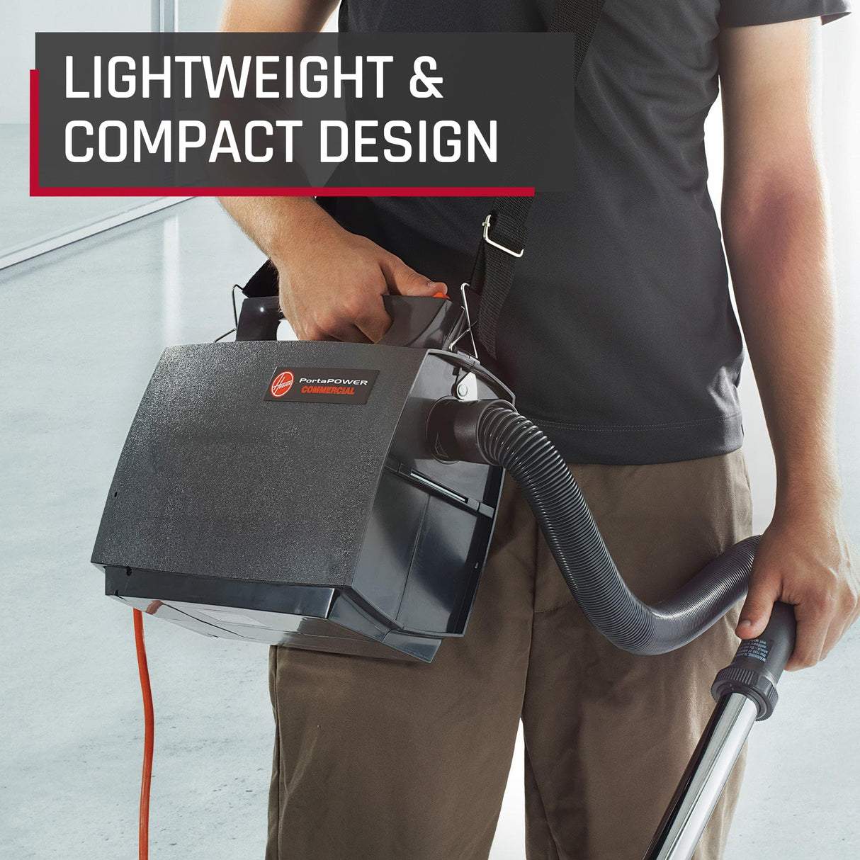 Hoover Commercial PORTAPOWER Lightweight Canister Vacuum Cleaner with Attachments, Portable Carriable Handheld Small Professional Grade Bagged, 8 Pounds, CH30000, Black Hoover