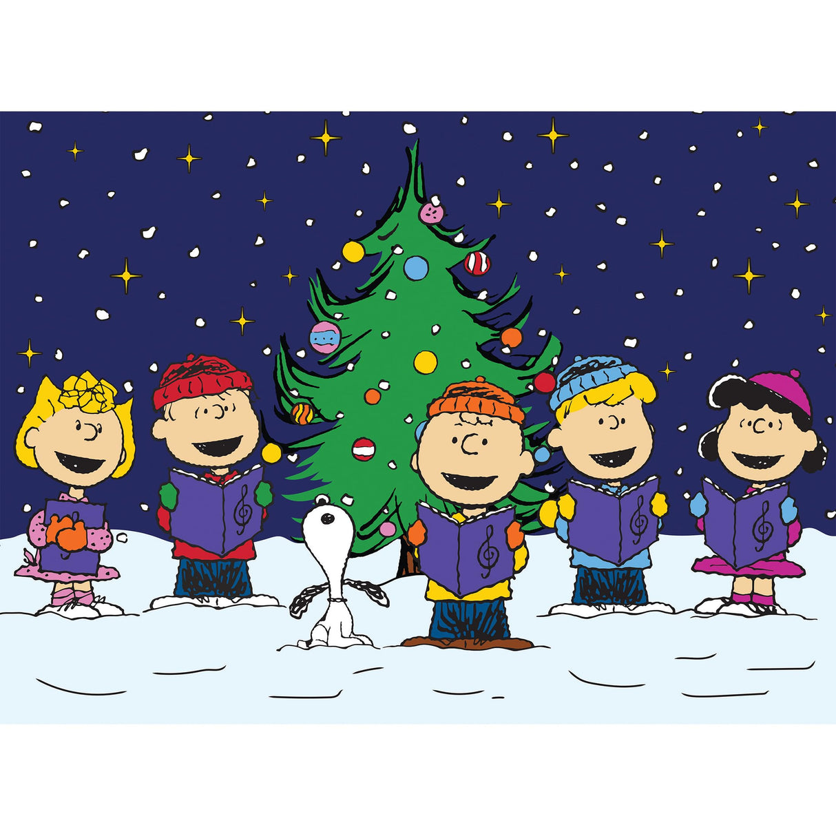 RoseArt - Peanuts - Christmas Caroling - 100 Piece Jigsaw Puzzle for Kids and Adults RoseArt