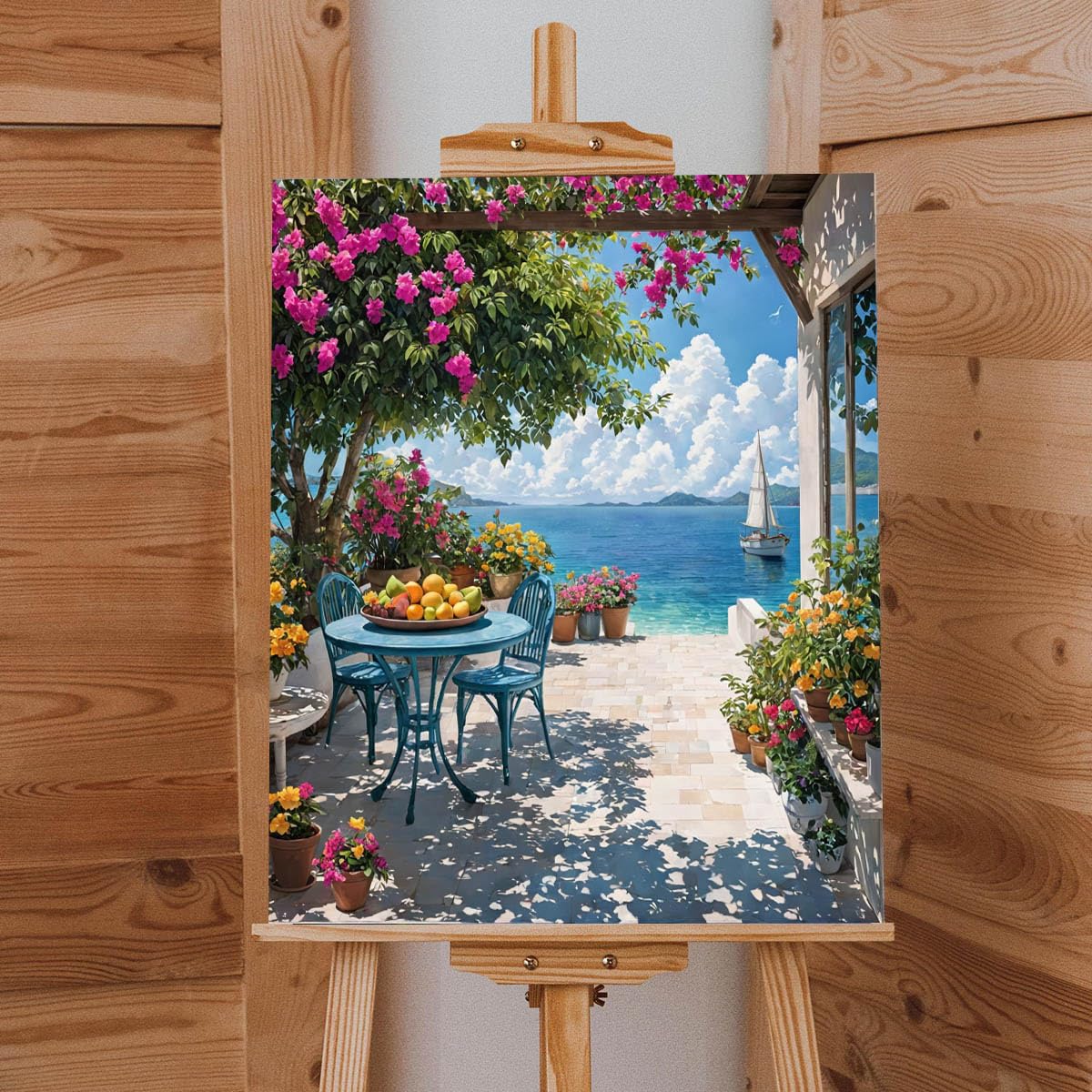 Lovepefe Summer Coast Paint by Numbers Kit for Adults Beginners Seaside Painting by Number Kits on Canvas Landscape DIY Oil Painting Art Gifts Home Wall Decor 16x20 Inch Lovepefe