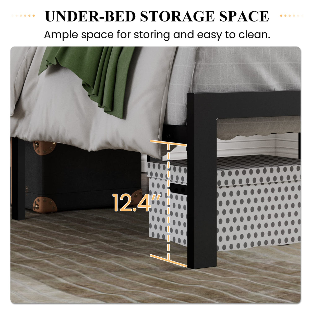 SHA CERLIN Twin Size Platform Bed Frame with Upholstered Headboard, Metal Slats Support, Button Tufted Square Stitched Headboard, Noise Free, No Box Spring Needed, Easy Assembly, Dark Grey SHA CERLIN