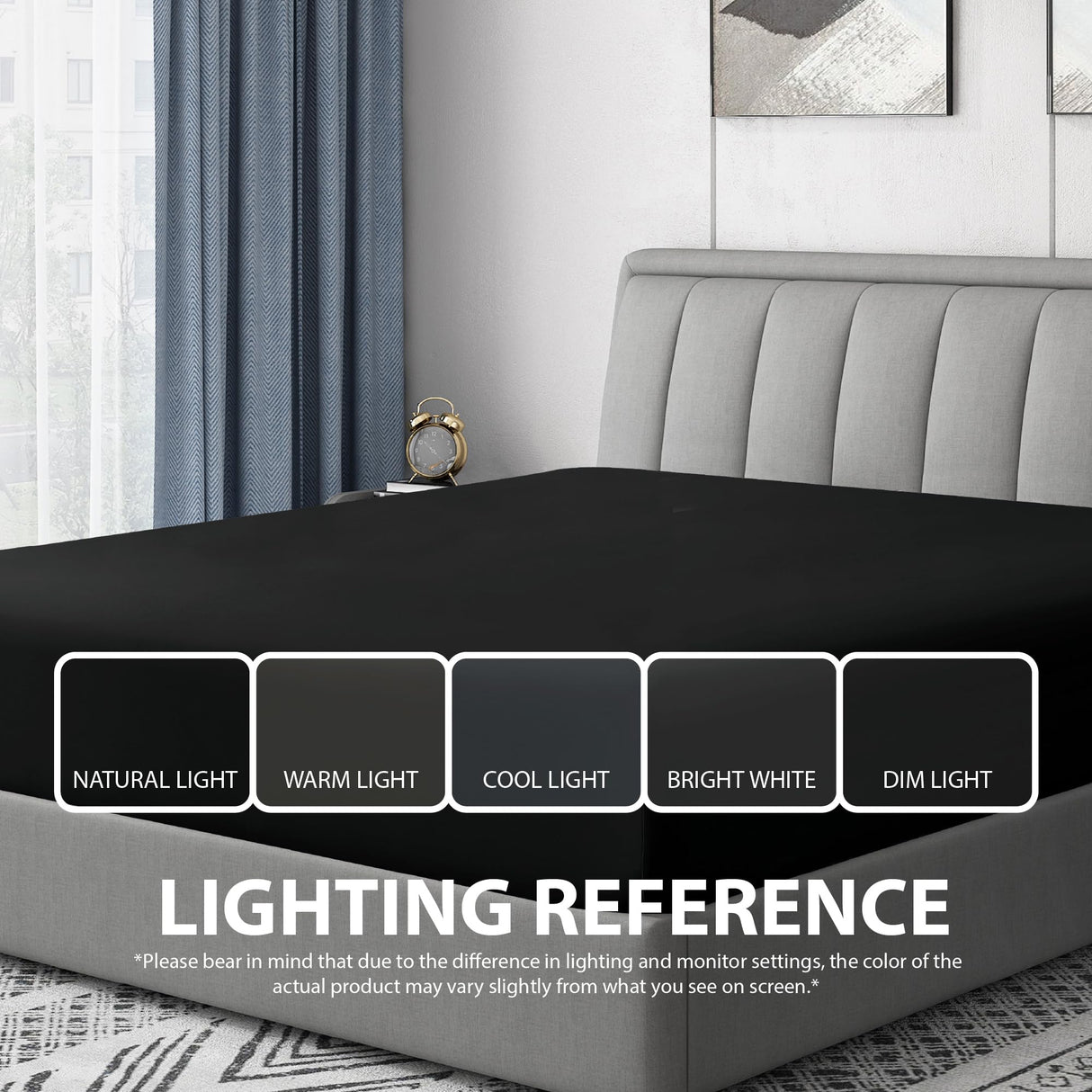 Cathay Home King Fitted Sheet - Double Brushed Ultra Soft – Wrinkle & Fade Resistant - 14" Standard Pocket Fitted Sheet Only - Good Fit for 12"-16" Deep Mattress (King, Black) Cathay Home