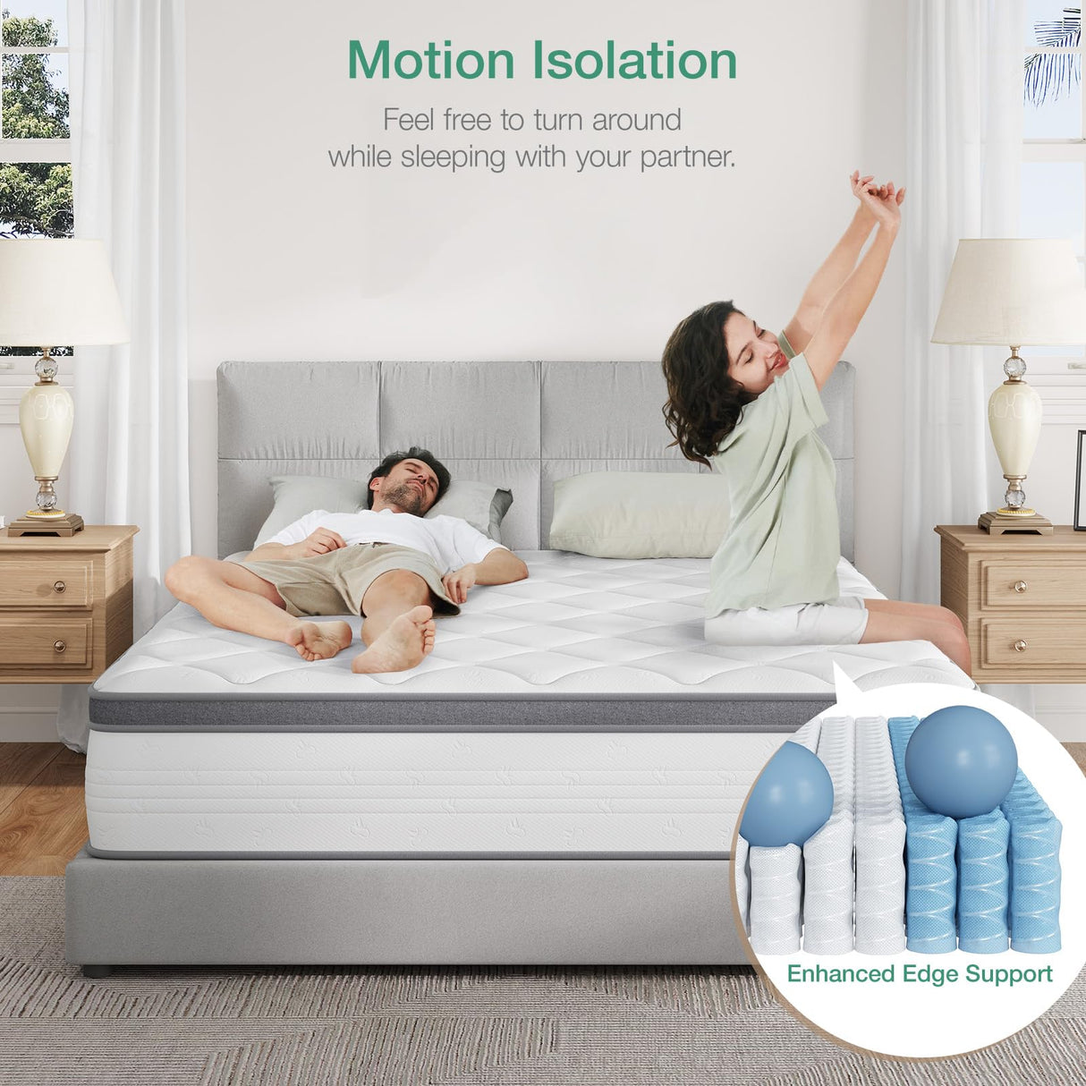 Novilla Twin Mattress for Kids, 10 Inch Twin Mattress Hybrid with Individually Pocket Innerspring, Pressure Relief & Motion Isolation, Medium Firm Feel Novilla