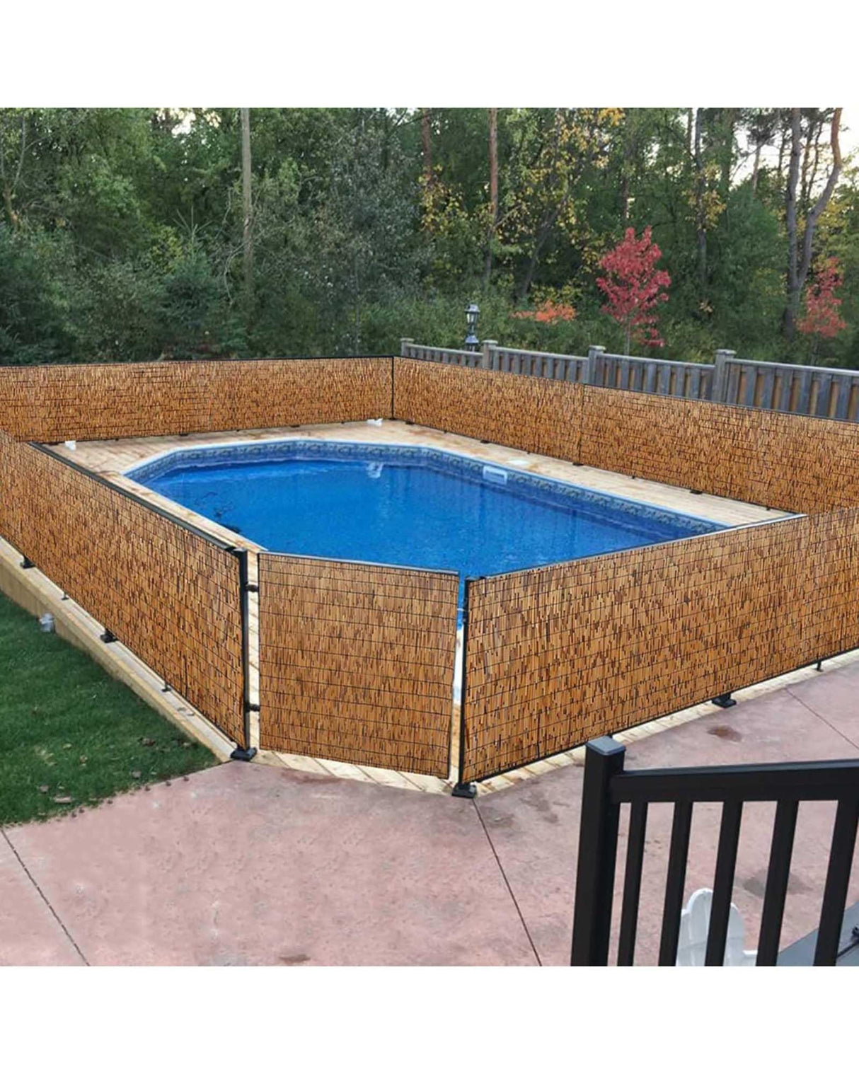 Bamboo Fencing Outdoor Balcony Privacy Fence Screen Decorative Fences 2ft 3ft 4ft 5ft 6ft Free Standing Patio Privacy Wall for Garden Balcony Yard Valentine's Day Holiday Parties ZrIxophenic