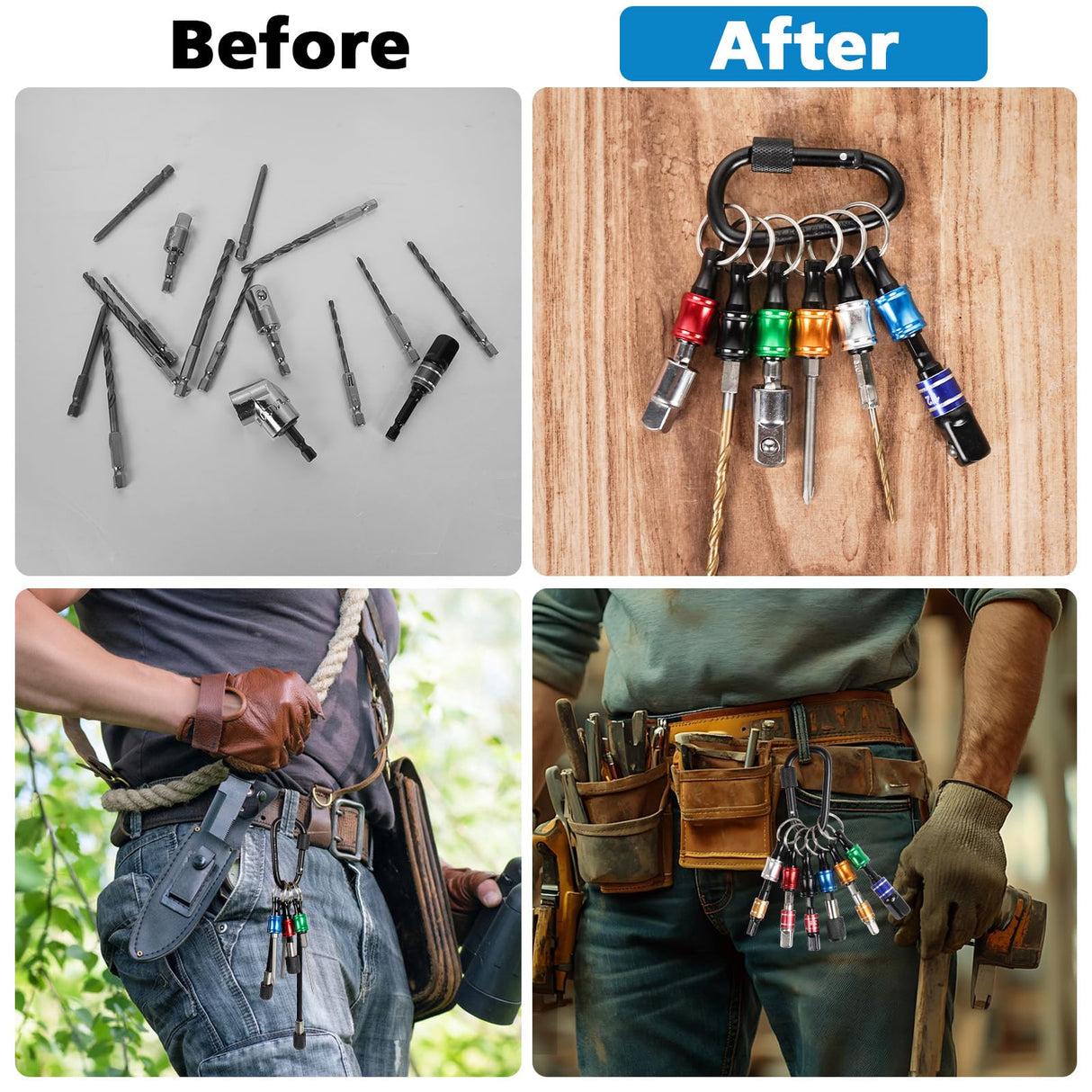 12PCS Bit Holders 1/4 Socket, Hex Shank Screwdriver Bit Holder for Impact Driver Drill Bit Keychain Extension Bar Quick Release Easy Change, Screwdriver Bit Holders for Tools & Home Improvement Gift FACAINCXS