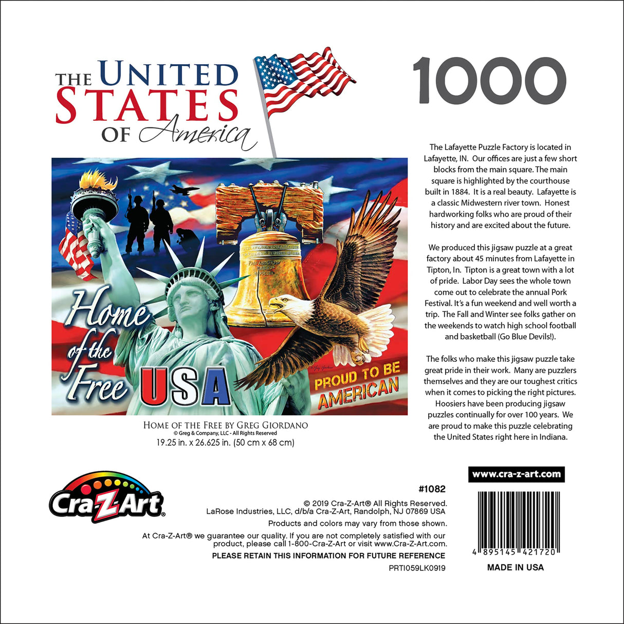 RoseArt - USA - Home of The Free - 1000 Piece Jigsaw Puzzle for Adults RoseArt