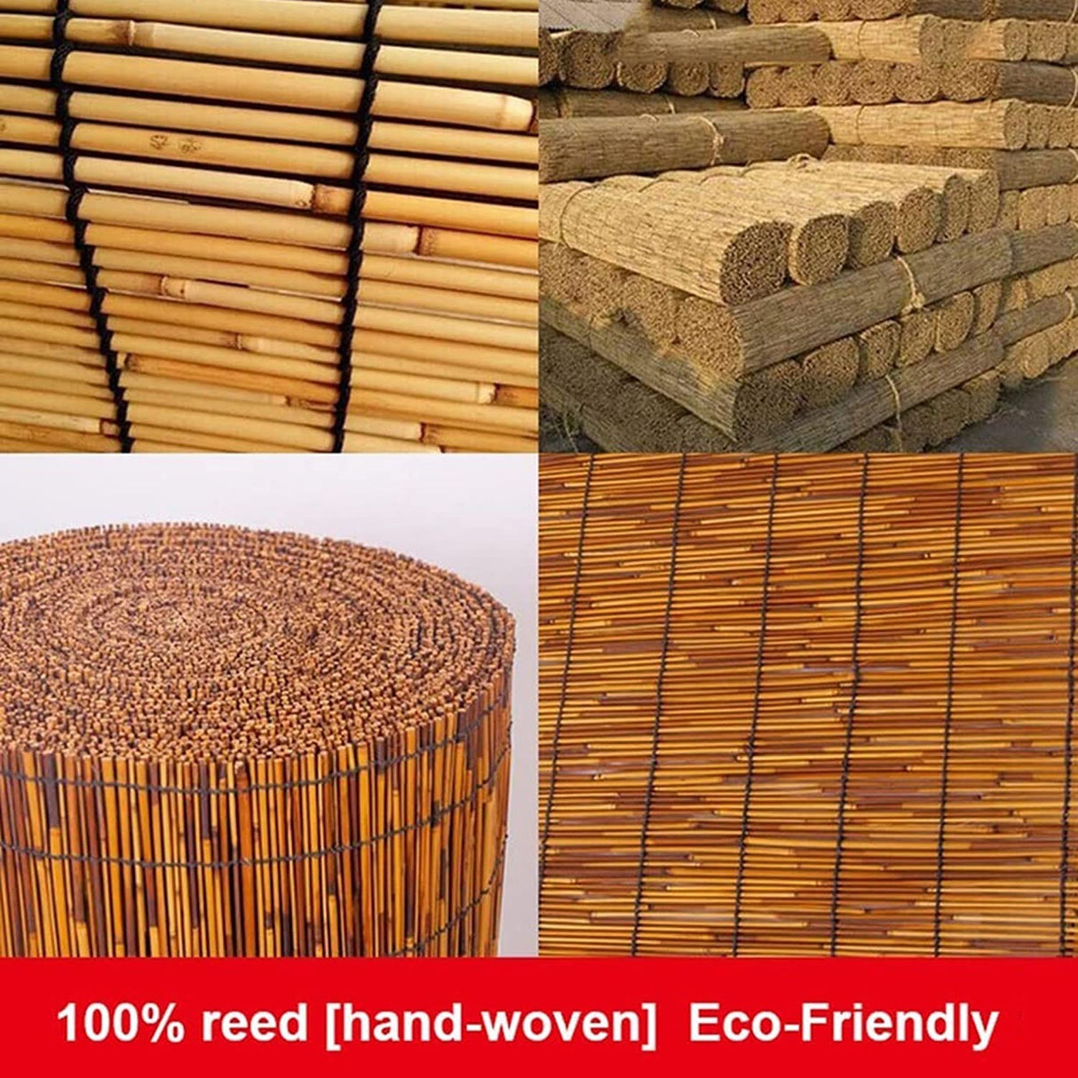 Bcofo Natural Reed Fencing Rolls,4FT X 16.4FT Balcony Reed Fence Bamboo Screen Fencing for Outdoor Backyard Patio, Privacy Screen Panels,Balcony Fencing Covering (Size : H0.61xL6m/H2xL20ft) Bcofo