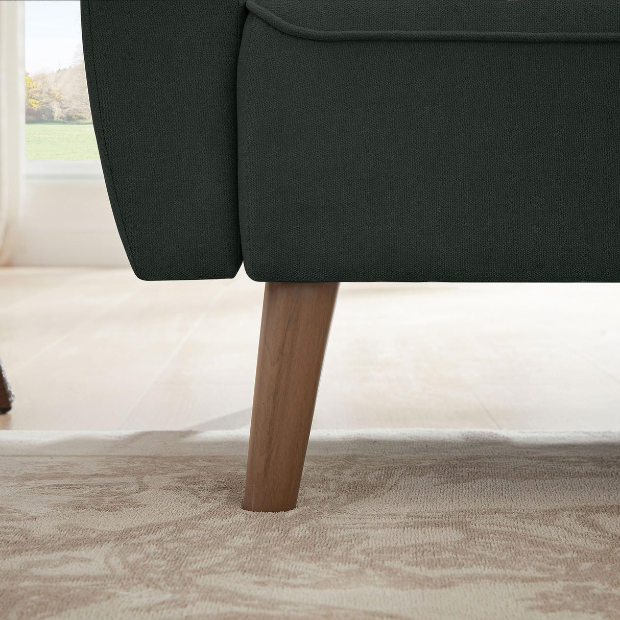 Portaforta Small Loveseat Sofa, 48" Mid Century Love Seat Couch, Modern 2 Seat Tufted Couches with Throw Pillows for Living Room, Apartment, Bedroom, Black Portaforta