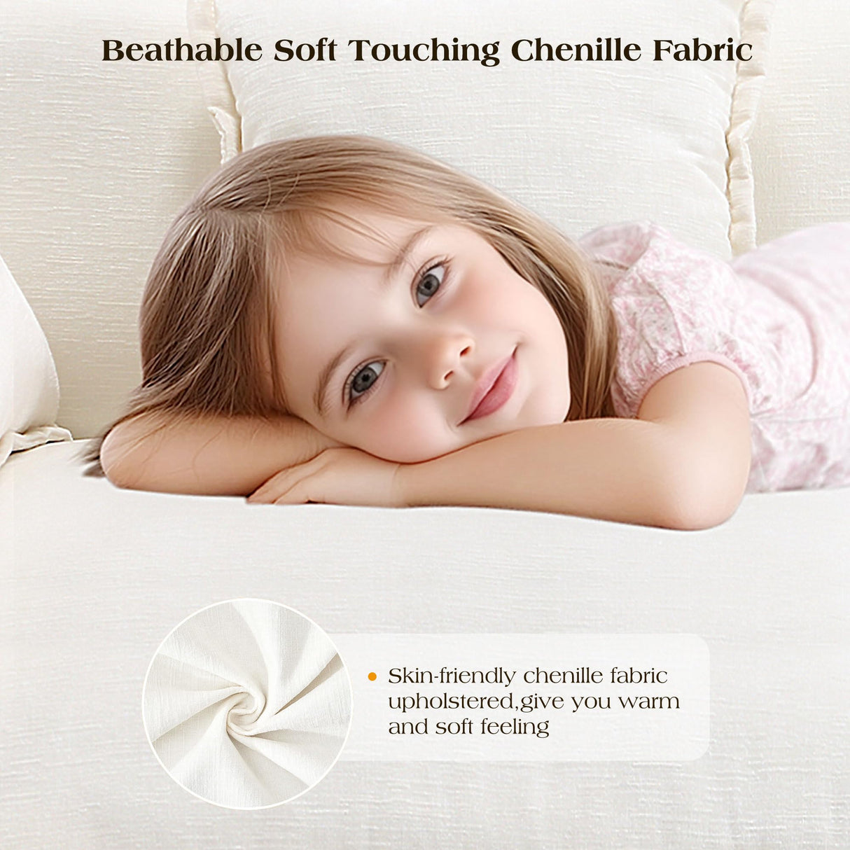 Hanherry Modular Sectional Sofa,113.4" L Shaped Couch for Living Room, Modern Deep Seat Sofa 3 Seater Chenille Fabric Comfy Cloud Couches with Movable Ottoman & Throw Pillows Hanherry