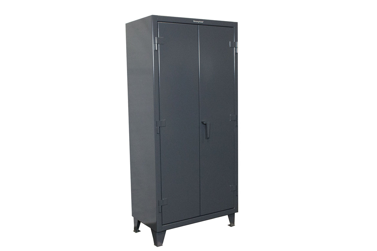 Strong Hold, 36W x 20" D x 78" H, Industrial Cabinet, Heavy-Duty, Welded and Assembled, 12-Gauge Steel, Dark Gray, 4 Adjustable Shelves with 1,900 Strong Hold