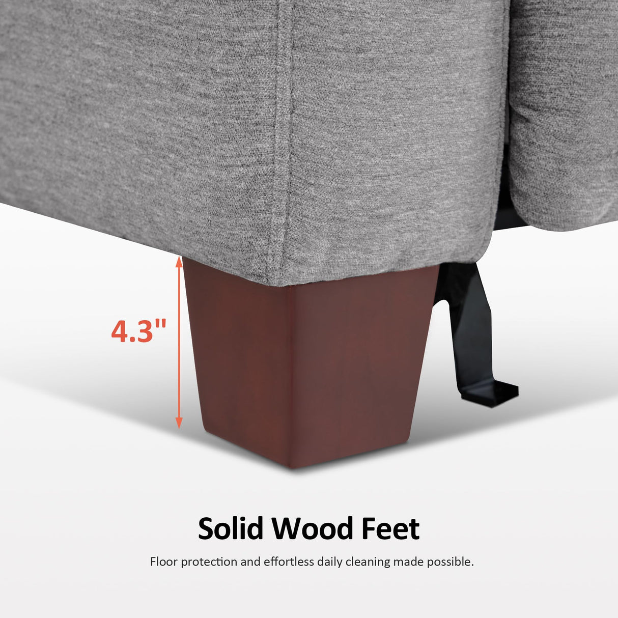 MCombo 62.2'' Wall Hugger Power Loveseat Recliner Sofa with Adjustable Headrest and USB & Type C Dual Charge Ports for Living Room, Office (Fabric, HL198M1) (Grey) MCombo