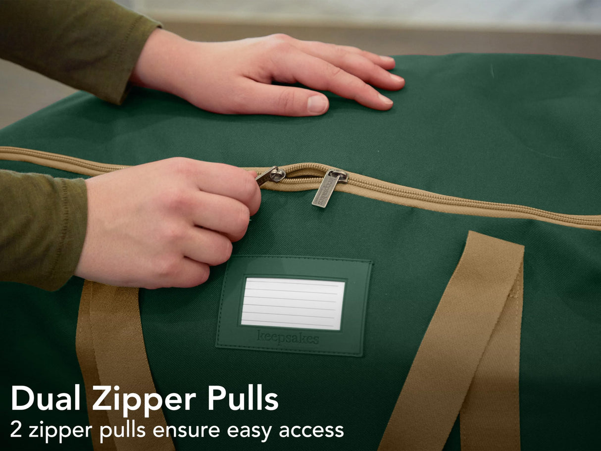 Covermates Keepsakes Garland Duffle Bag - Durable Polyester, Reinforced Handles, Fits up to 25 Foot Garland Depending on Thickness - Holiday Storage, Green Covermates