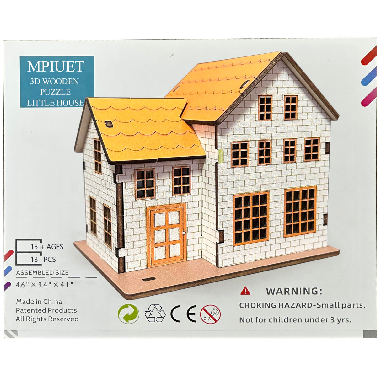 MPIUET 3D Wooden Puzzles for Adults Wooden House Building Model Kits, Hut Model 3D Puzzles Log Cabin Model Kits, 3D Jigsaw Puzzles, 3D Brain Teaser Puzzles, No Glue or Other Tools Required MPIUET