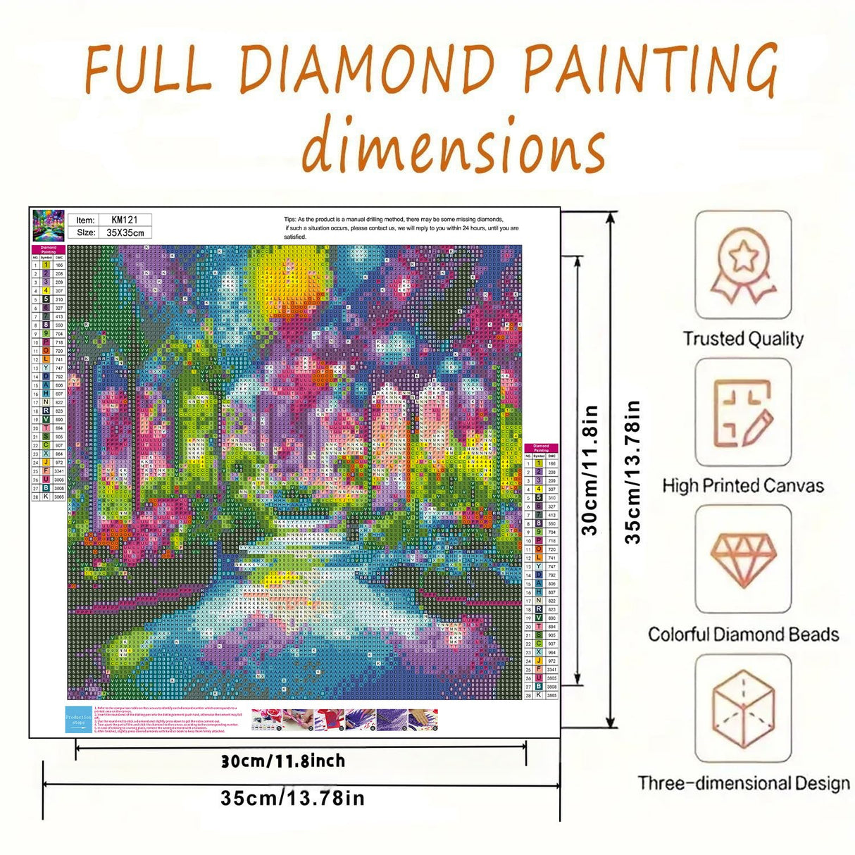 BYGFHLYW 5D Diamond Art Kits for Adults Beginner, Dreamy Landscape Adult Diamond Painting Kits, DIY Full Drill Gem Art Paint by Diamonds Dots Crafts Kits for Home Wall Decor 13.7x13.7inch BYGFHLYW