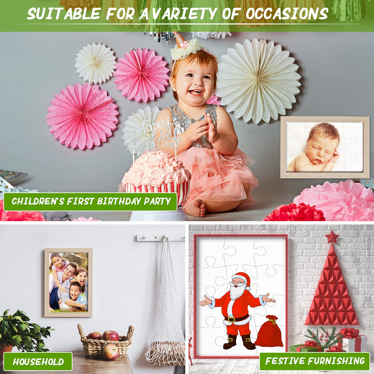 Sumind 10 Sets Blank Sublimation Puzzle Jigsaw Rectangle Heart Shaped White DIY Custom Puzzle Heat Press Thermal Transfer Puzzle Pearl Puzzle Blank Puzzle(A5-12 Rectangle) Sumind