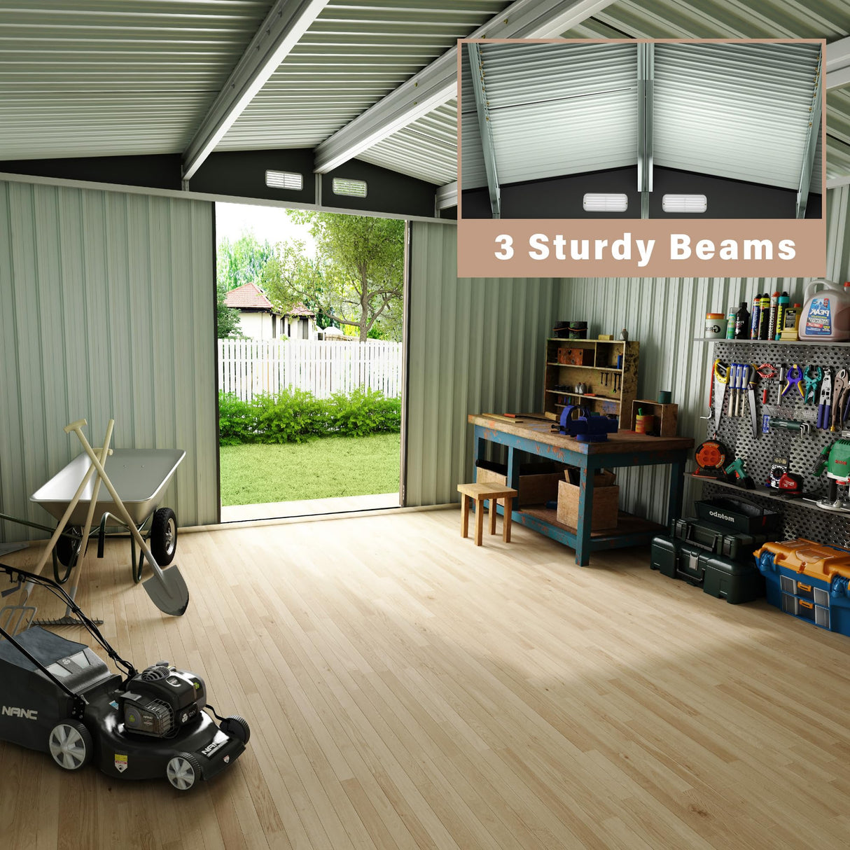 6x8 FT Metal Storage Sheds Outdoor, Metal Yard Sheds Metal Garden Shed Kit, Metal Tool Shed with Lockable Door, Metal Utility Sheds Buildings with Air Vent for Backyard Garden Patio Lawn Reljofum