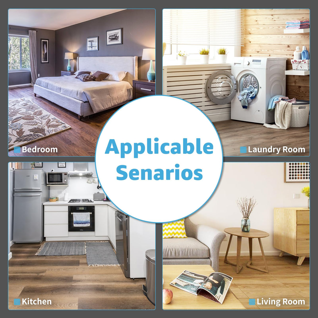 Art3d Peel and Stick Vinyl Floor Tiles 30-Pack 12 x 12 inch, Self Adhesive Waterproof Flooring Wood Planks for Kitchen, Dining Room, Bedrooms, Cover 30 Sq. Ft, Taupe Ash Art3d