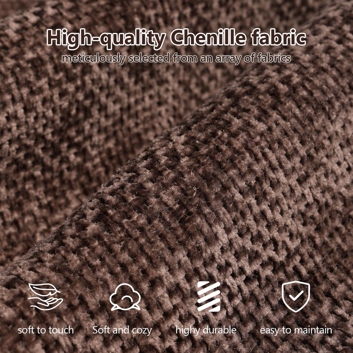 107'' L-Shaped Modern Modular Sectional Cloud Couch, 4-Seat Chenille Deep-Seat Sofa with Pillow for Living Room, Bedroom, Apartment, Camel YUODL