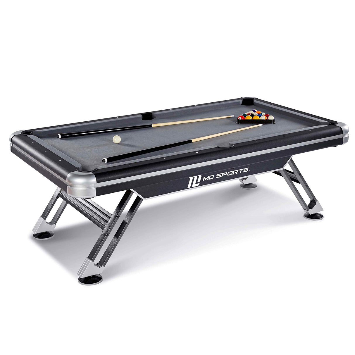 MD Sports 7.5' Titan Drop Pocket Table with Pool Ball and Cue Stick Set MD Sports