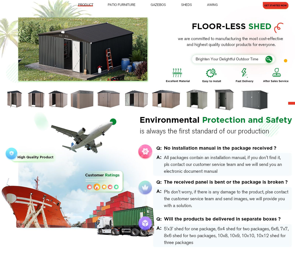 AECOJOY Shed 12' x 12' Storage Shed, Outdoor Storage Sheds & Outdoor Storage 12' x 12' with Lockable Doors, Large Steel Yard Shed, Utility and Tool Storage for Garden, Patio, Outside use in Dark Grey AECOJOY