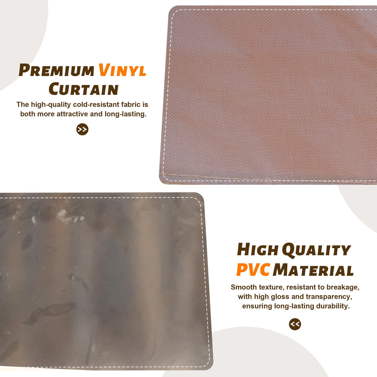 Domi Outdoor Clear Panel Curtain, 18 Oz Vinyl Curtains Weatherproof with Rustproof Grommets, Transparent Heavy Duty PVC Tarp Cover for Gazebo, Pergola, Patio Winter Protection(8'H x 16'W, Brown) domi outdoor living