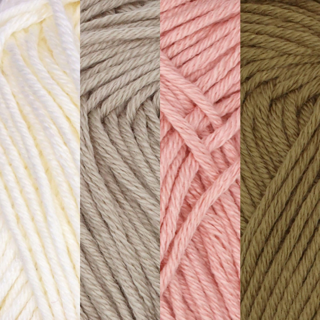 JubileeYarn Bamboo Cotton Sport Yarn - 50g/Skein - Shades of Neutral Tones - 4 Skeins BambooMN