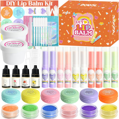 JCOOS DIY Lip Balm Making Kit - Kids Crafts, Make Your Own Lip Gloss, Beeswax & Shea Butter, Moisturizing Tubes