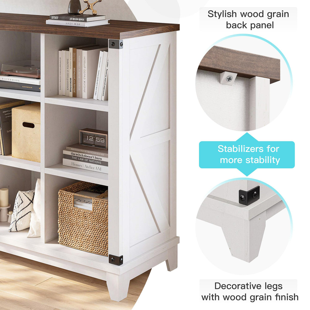 EnHomee 9 Cube Storage Organizer and Shelf, Cube Shelf with Storage,White Bookshelf for Bedroom and Home Office EnHomee