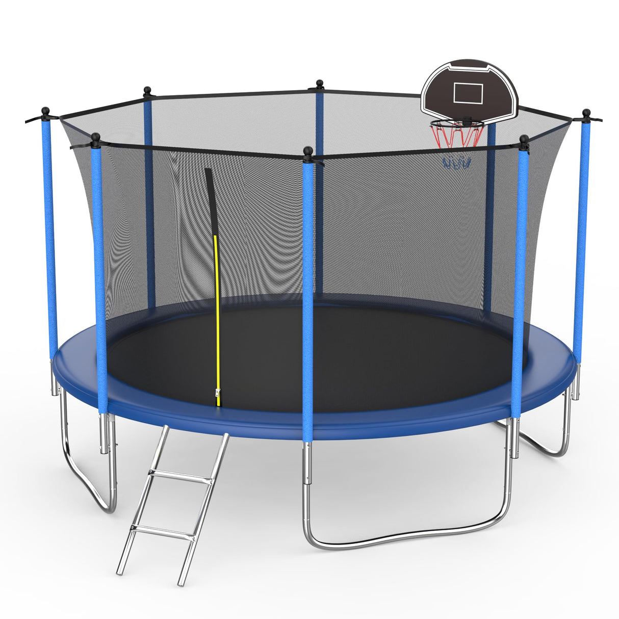 Tranpoline 8FT 10FT 12FT 14FT 16T Tranpoline for Adults/Kids with Safety Enclosure -Recreational Tranpolines with Ladder and Basketball Hoop-Outdoor Tranpoline for Kids,Capacity 300-1000lbs SENCHO GINSYTALIOR