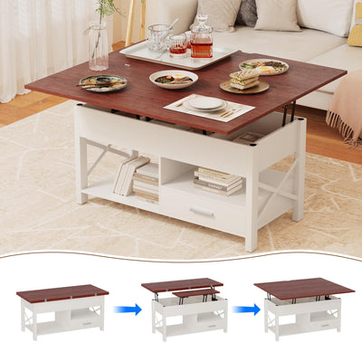 Lift Top Coffee Table, 4 in 1 Coffee Tables with Storage Cabinet for Living Room, Coffee Table with Lifting Top with Wooden Lift Tabletop, Convertible Coffee Table for Living Room,Home Office,Espresso