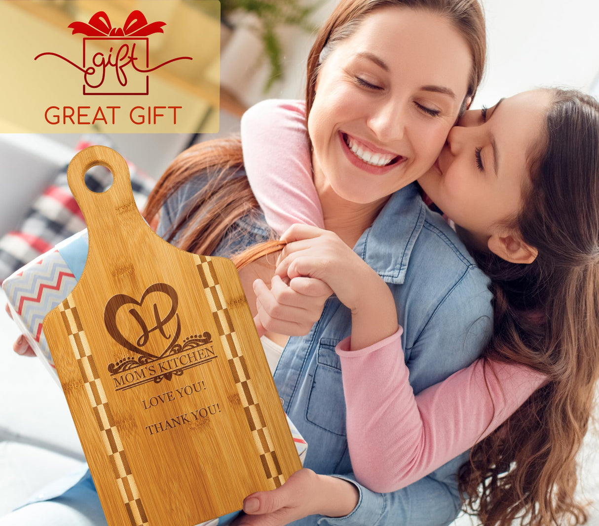 Personalized Wooden Cutting Board with Handle, Customized Charcuterie Cheese Board with Engraved Monogram - Wedding Anniversary Housewarming Custom WoodArtSupply