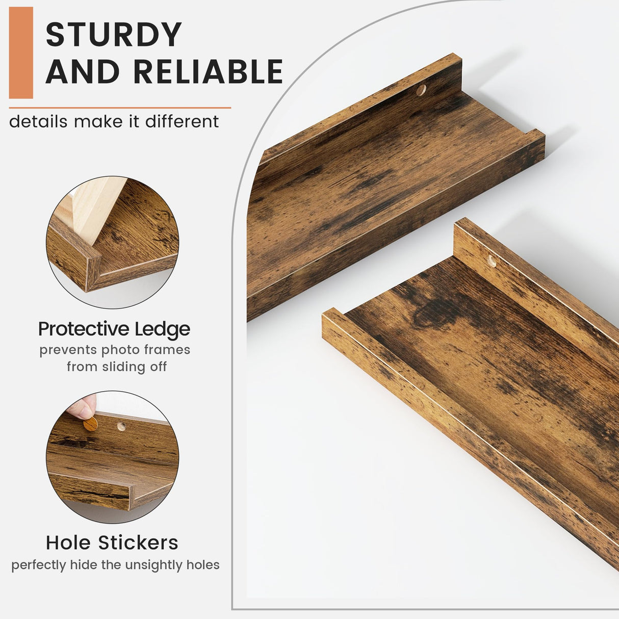 Floating Picture Ledge Shelves for Wall Set of 4, 72 Inch Wall Shelves with Lip Long Large Nursery Book Shelf for Toys Storage Kids Bookshelf Wall Mounted Living Room Bedroom Decor Frames FLYJOE