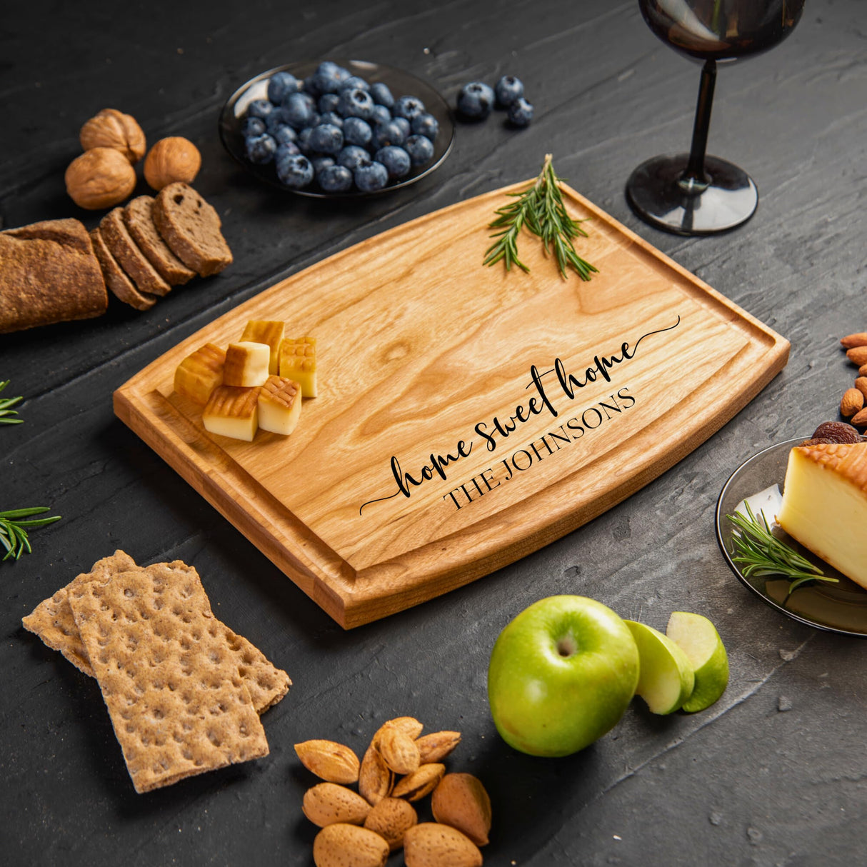 Personalized Cutting Board - Perfect Bridal Shower, Wedding, Housewarming Gift for New Home - Custom Walnut Wood Board for Kitchen - USA Made - Best Anniversary, Birthday, Christmas Present for Friend Pera Leather
