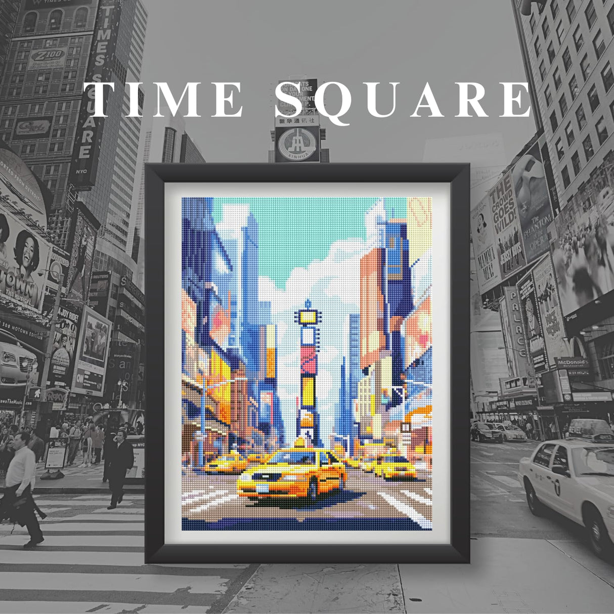 Neopalette Diamond Painting Kits for Adults, Art and Craft, Full Drill Diamond Painting Abstract and Ornaments, DIY 5D Diamond Art Craft (New York) Neopalette