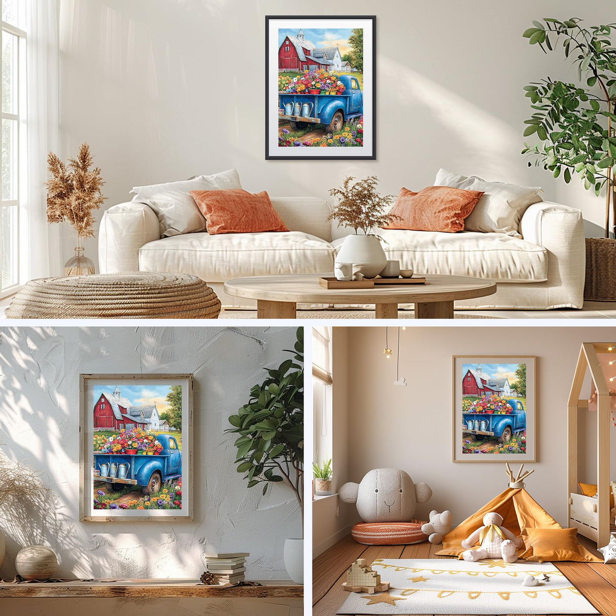 GHHKUD Flowers Truck Diamond Painting Kits for Adults, DIY 5D Spring Diamond Painting, Full Drill Truck Diamond Art Kits Pictures Perfect for Relaxation and Home Wall Decor 30x40cm GHHKUD