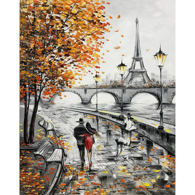 PRASIO Paint by Numbers Kit for Adults Beginner, Eiffel Tower Adult Paint by Number Kits on Canvas, DIY Acrylic Watercolor Oil Paint by Number for Adults for Home Decor Gift 16x20 Inch