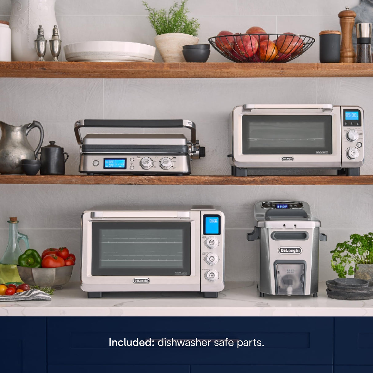 DeLonghi Livenza Deep Fryer, Silver - 1-Gallon Oil Capacity - EasyClean System - Adjustable Thermostat - Cool Touch Handles - Dishwasher Safe De'Longhi