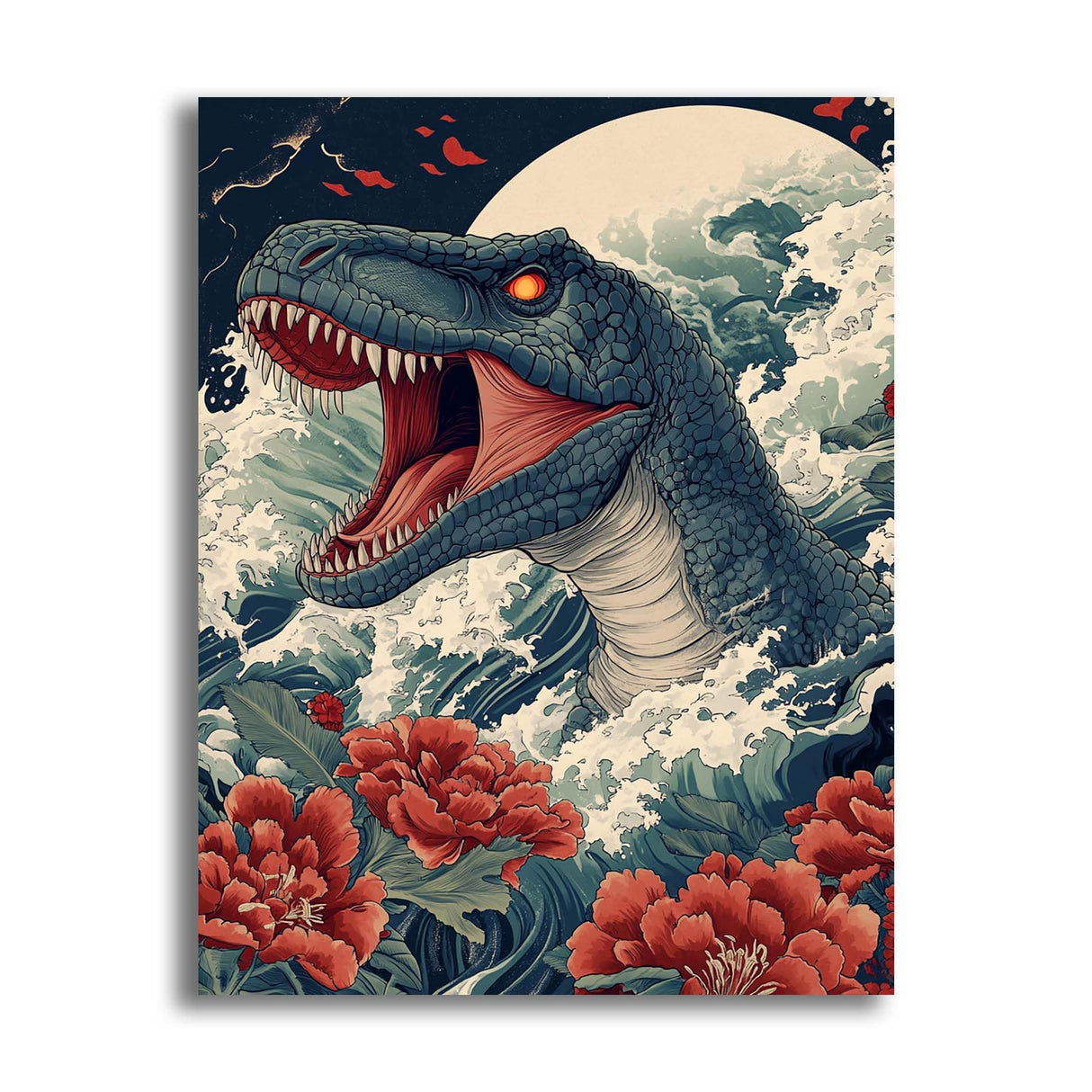 VAIIEYO 5D DIY Dinosaur Diamond Art Kits for Adults, Diamond Painting Animal, Diamond Painting Kit Full Drill Round Rhinestone Craft Canvas for Home Wall Decor Gift 12x16 inch/30x40 cm VAIIEYO