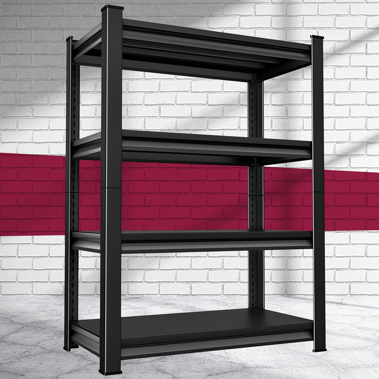 Huhaneon Garage Shelves Heavy Duty - 36''W 1,480Lbs Metal Adjustable Storage Shelving Rack Units for Warehouse Basement Pantry Kitchen 36" W x 16" D x 66" H 4 Tier Black Huhaneon