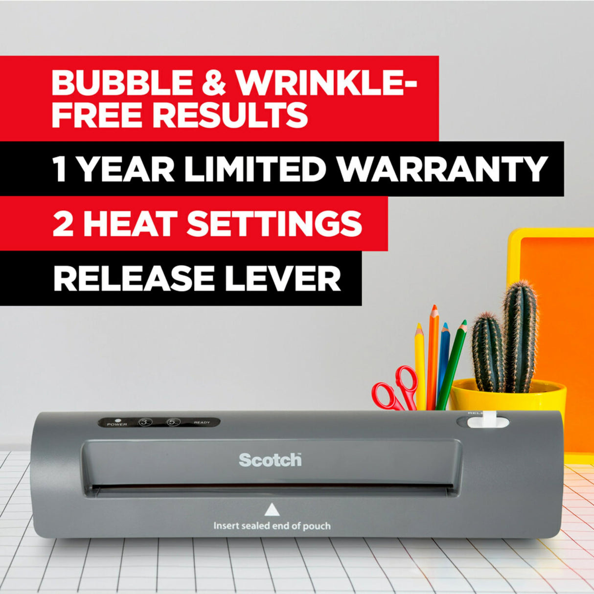 Scotch Thermal Laminator, 2 Roller System for a Professional Finish, Use for Home, Office or School, Suitable for use with Photos (TL901X) Scotch