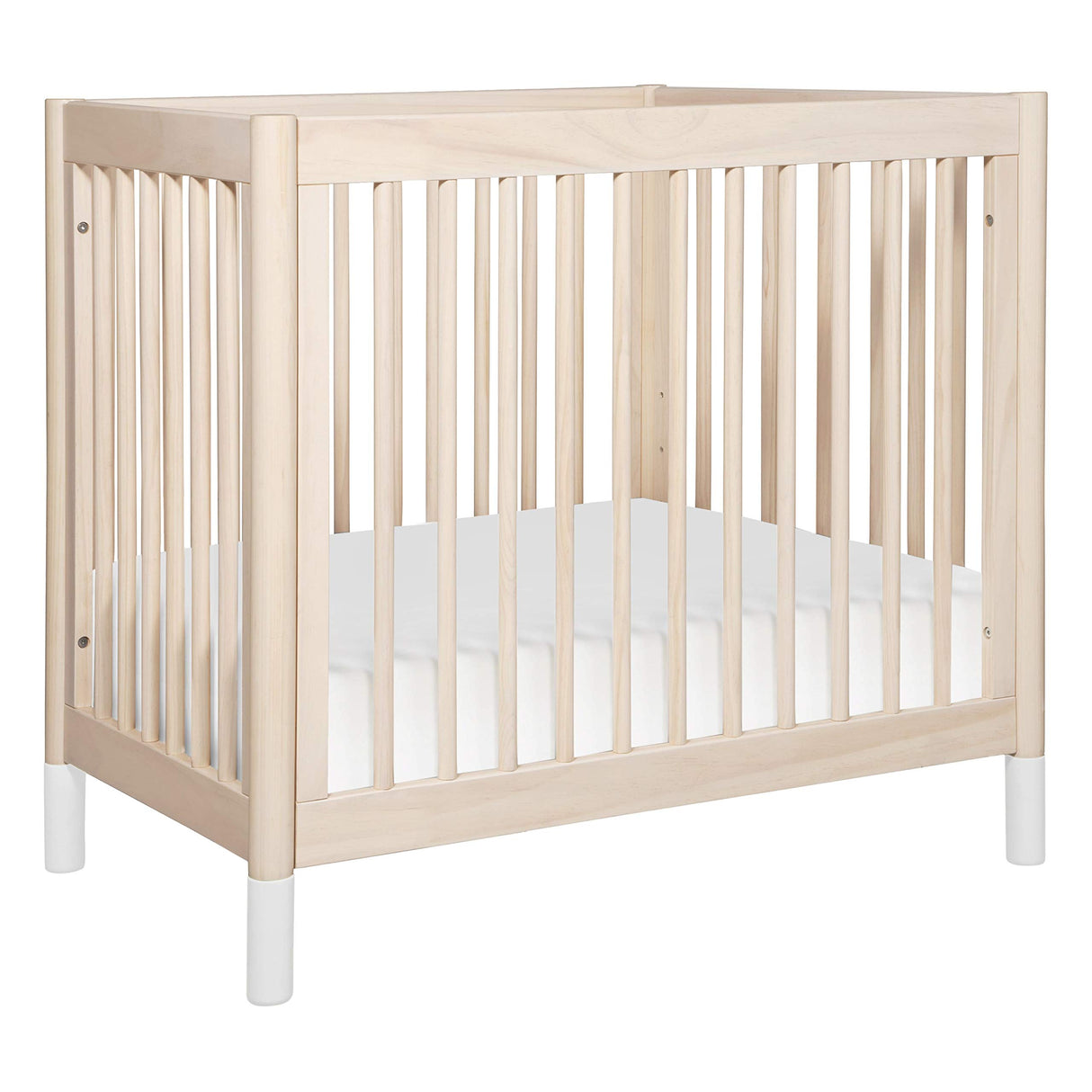 Babyletto Gelato 4-in-1 Convertible Mini Crib in Washed Natural and White, Greenguard Gold Certified babyletto