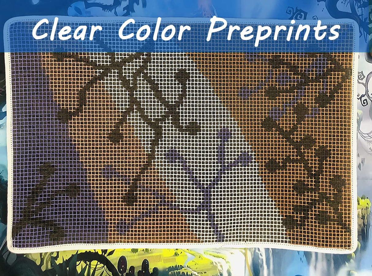 YAKOLECI Latch Hook Kits for Adults, Pre-Printed DIY Rug Crafts Arts Carpet for Home Decoration Festival Gift (23.6" X 15.8" Atom) YAKOLECI