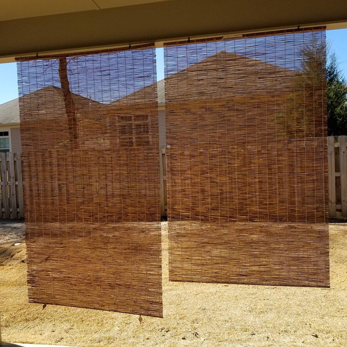 VSOYRA Bamboo Exterior Blinds Cordless Roll up Patio Shades, Bamboo UV Protection Roller Shades for Windows 31 32 33 34 35 36 37 38 39 40 72 64 Bamboo Indoor/Outdoor Privacy Roman Curtain VSOYRA