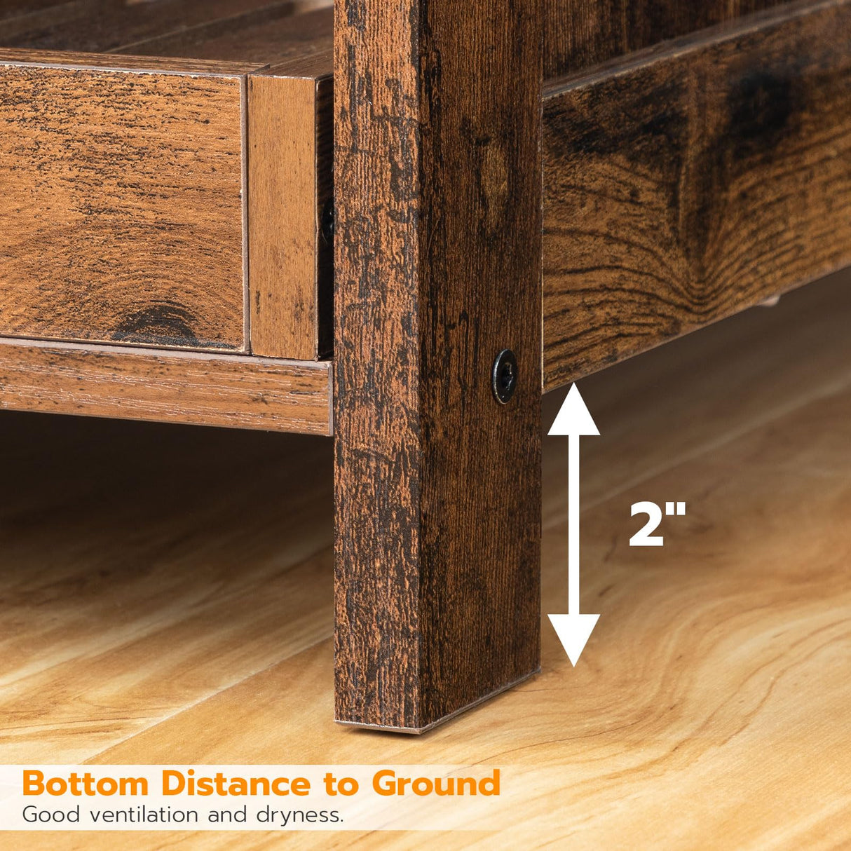 HOOBRO Cat Litter Box Enclosure, Double Door Litter Box Furniture, Hidden Litter Box Furniture, Splash-Proof Litter Control Board, Side Table, Coffee Bedside Table, Rustic Brown FG80MW01 HOOBRO