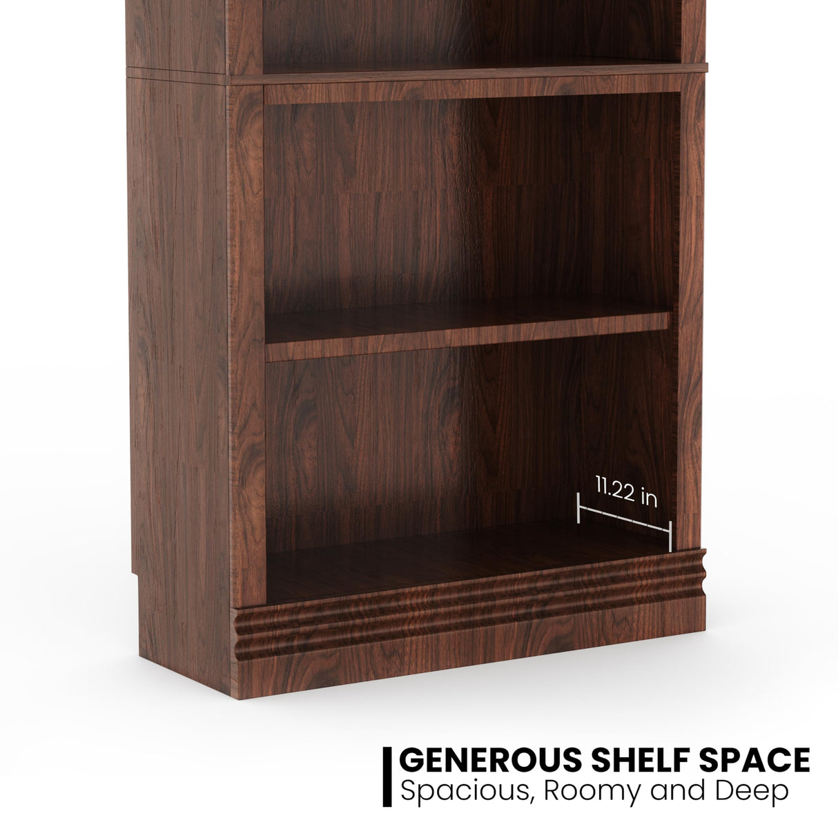 Fllution 72 in Tall Bookcase, 31.3 in Wide Floor Standing Bookshelf, Open Storage 5-Shelf Bookshelves, Dark Cherry Large Indoor Furniture for Home Office School Library Living Room Bedroom Fllution