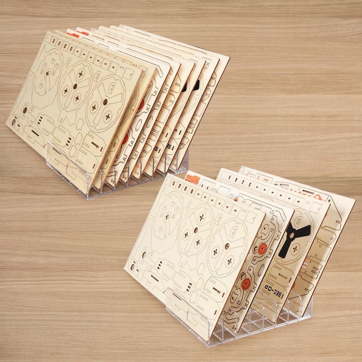 2 Pcs Puzzle Storage Rack with Puzzle Accessories Box, Puzzle Rack Organizer, Puzzle Holder Rack for 8 Small and Large Puzzles, Plastic Model Holder Storage Rack Organizer Creative.C