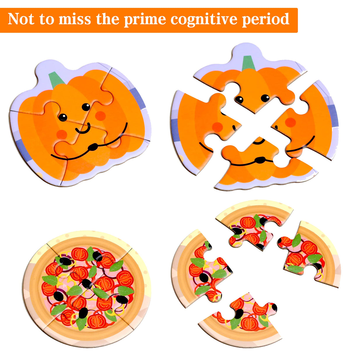 Magnetic Puzzles for Kids Ages 1-3, Travel Toddler Puzzles Ages 2-4 Year, Food Activities Toy for Boys & Girls 3-5 yo - Learning Magnet Gift for Road Trip QimuMku