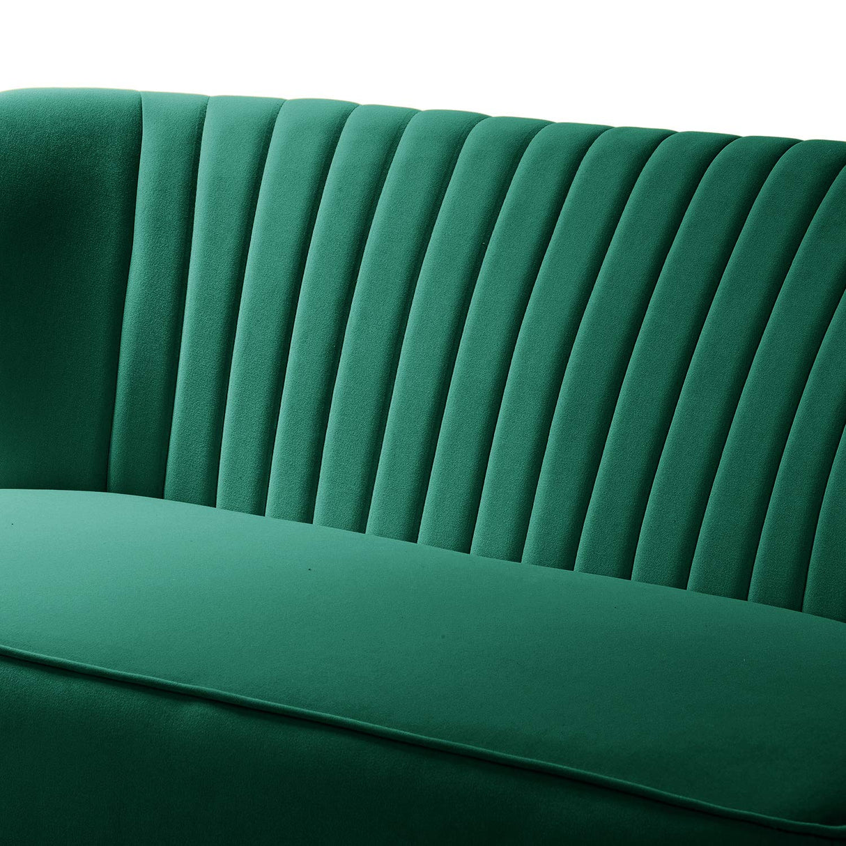 TINA'S HOME Contemporary Velvet Loveseat Sofa, Upholstered Loveseat Couch with Golden Metal Legs, Small Tufted 2-Seat Sofa Armless Love Seat for Living Room, Bedroom, Apartment Small Spaces, Green TINA'S HOME