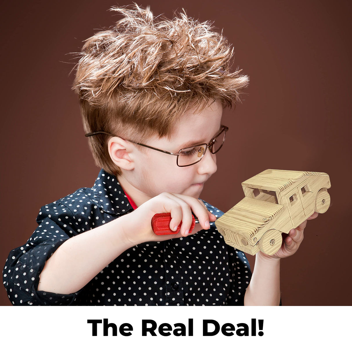 Kraftic Woodworking Building Kit for Kids and Adults, 3 Educational DIY Carpentry Construction Wood Model Kit STEM Toy Projects for Boys and Girls - Wooden Military Vehicle, Excavator and Bird-Feeder Kraftic