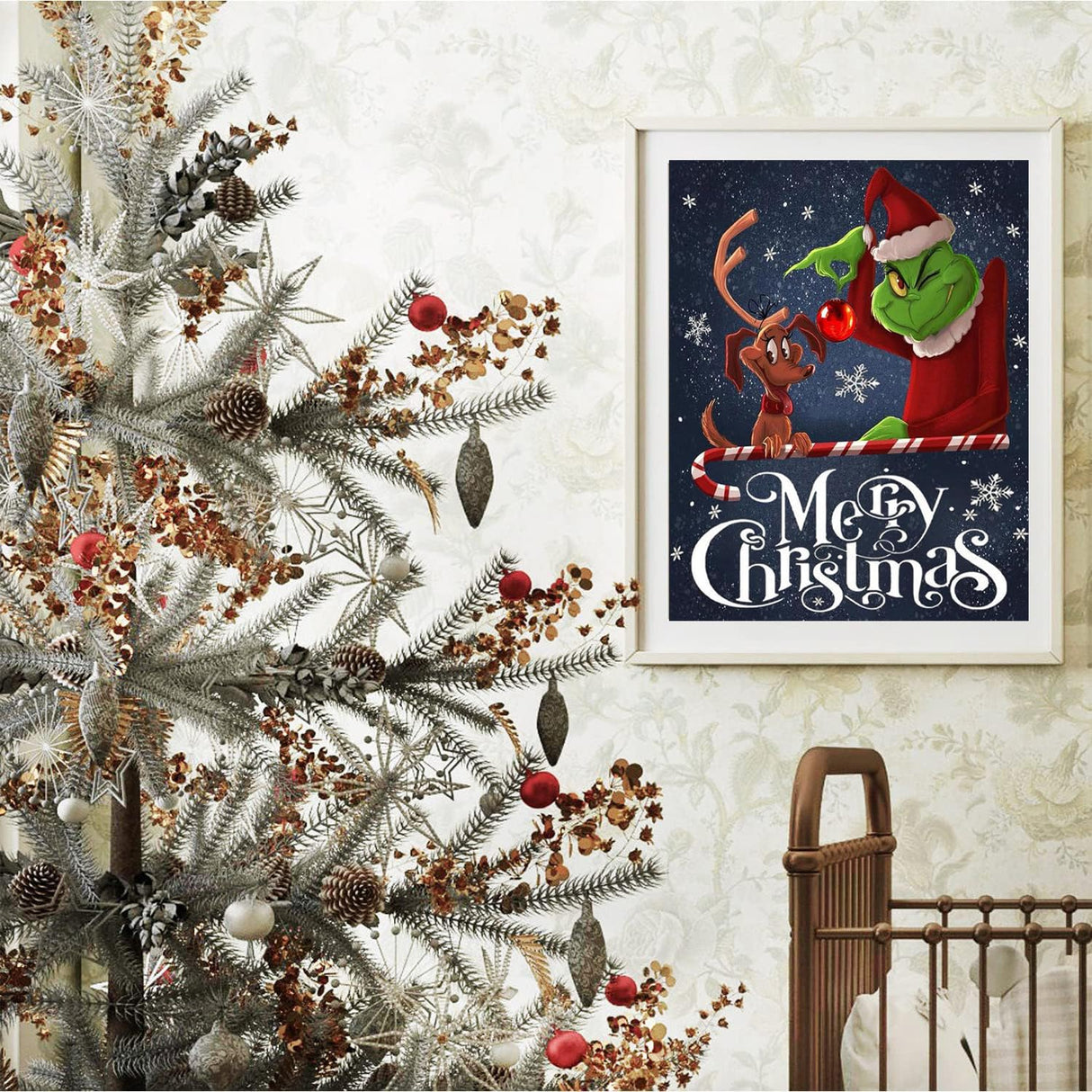 Christmas Paint by Numbers for Adults with Framed Canvas-with Wooden Easel,Paint by Numbers Kits Framed Canvas,DIY Acrylic Oil Painting Kits with Brushes Nice Gift Box for Home Wall Decor(12x16 Inch) MIRCVSH