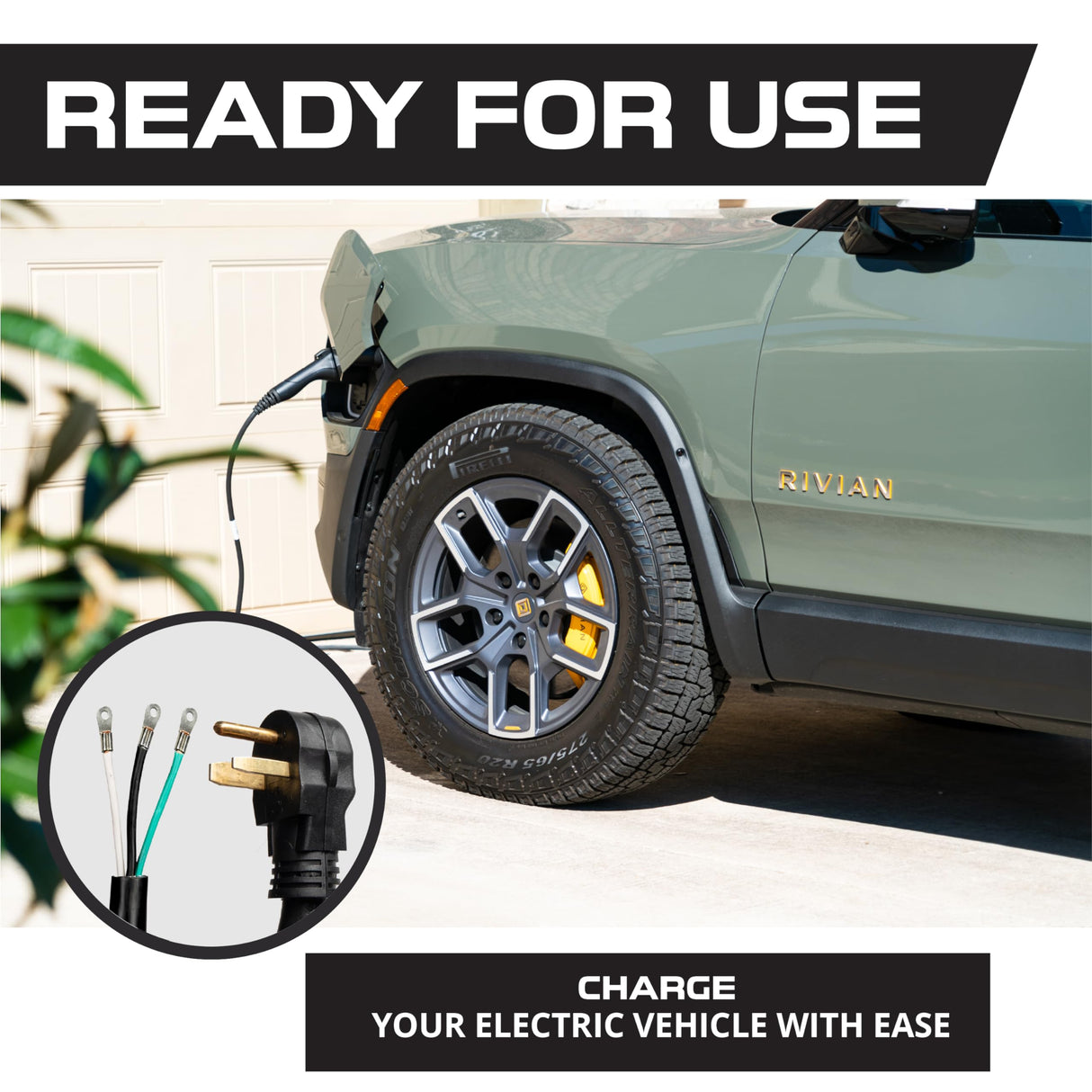 Iron Forge Cable NEMA EV Extension Cord 10 Ft with Open End, 50 Amp Power Cord with Eyelet 3 Wire 6/3 Gauge Replacement Cable, NEMA 6-50 Plug STW 250V for Level 2 EV Charger & Welder UL Certified IRON FORGE CABLE